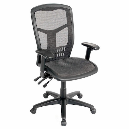 Global Industrial Multifunction High Back Chair, Premium Mesh, Black 248622